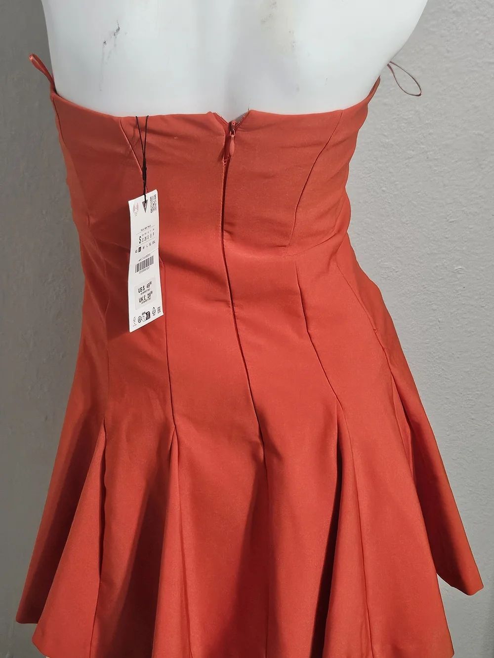 Zara Women's Mini Dress - Bright Orange - Picture 5 of 6